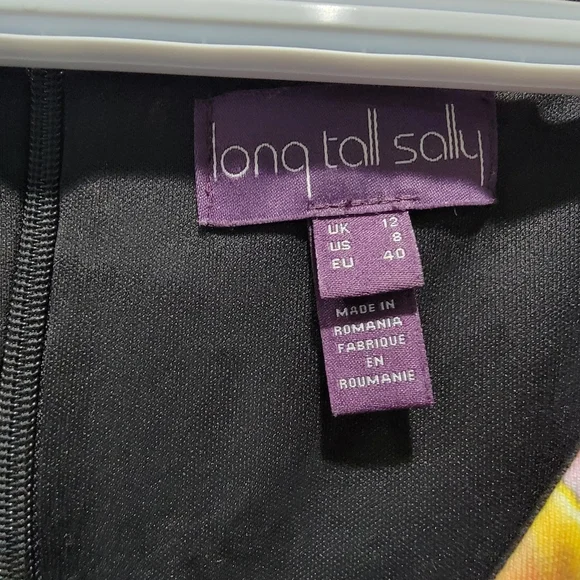 Long Tall Sally Navy Floral Dress Sz US 8 - Picture 3 of 6